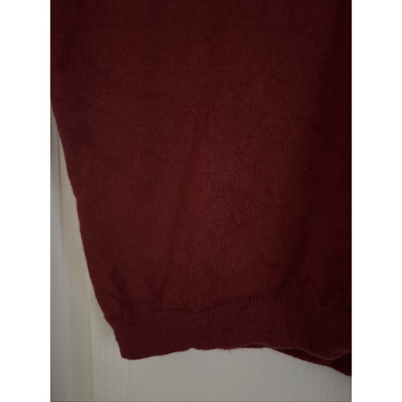 Womens Ballantyne Sweater Shirt Vintage 100% Cashmere Red Made in Scotland Sz 3 - Picture 4 of 9